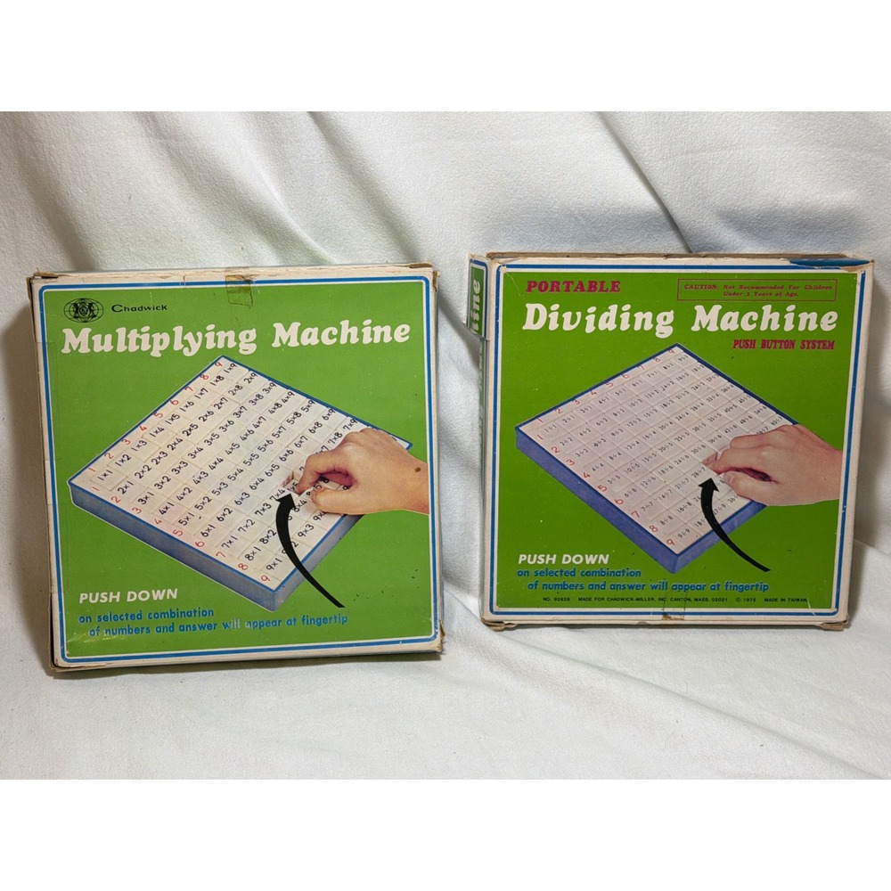 Vintage 1975 Chadwick Multiplying & Dividing Machine Set Math Learning Toys